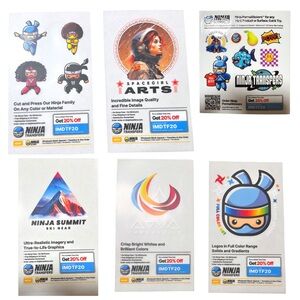 Ninja Transfers Sample Pack Bundle – DTF & UV DTF PermaSticker Sheets
